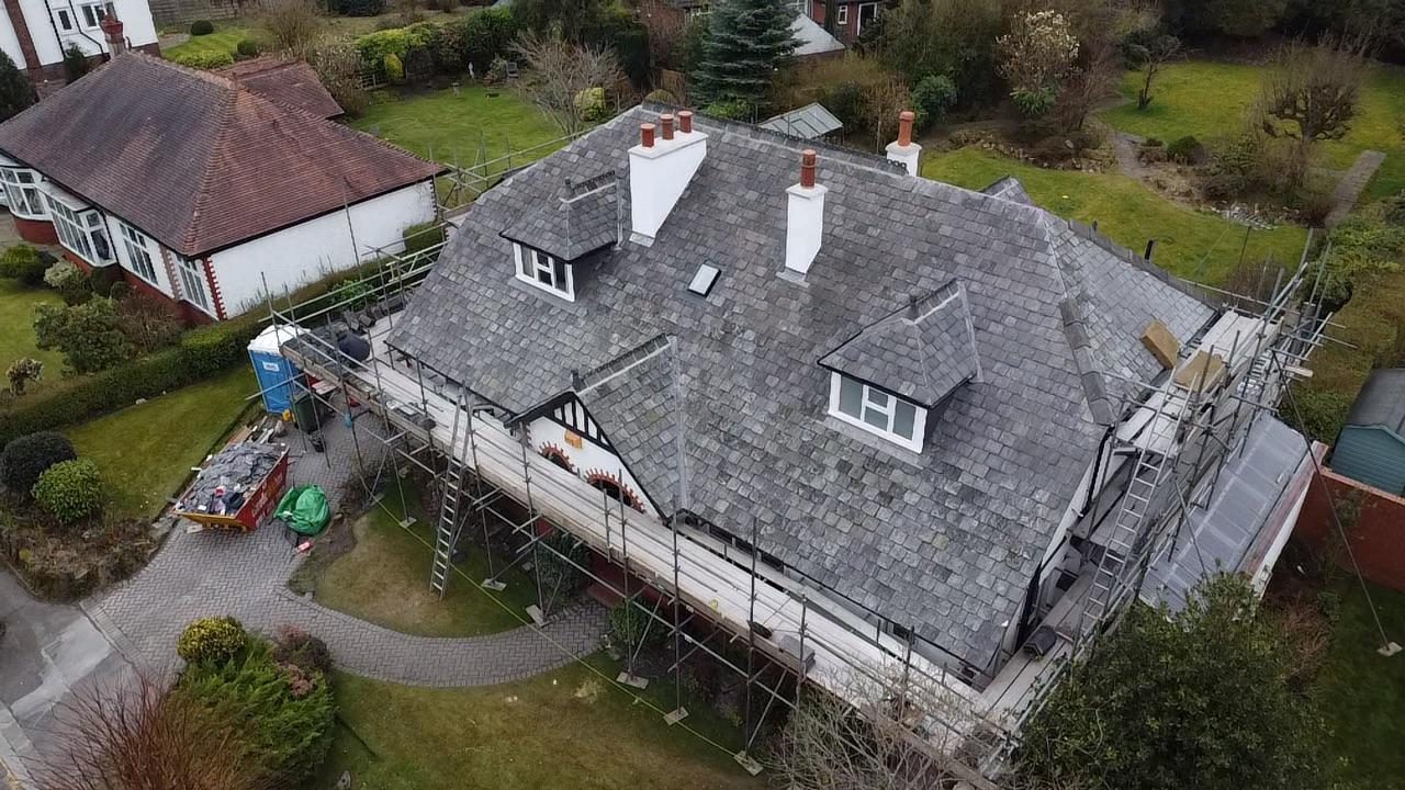 Professional roofing work on a UK home